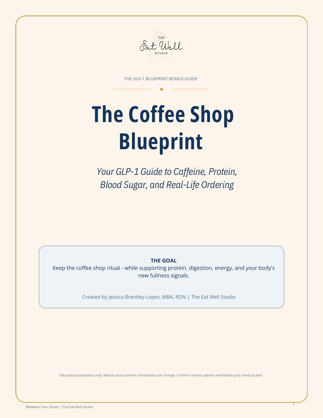 Between Your Doses™ Coffee Shop bonus guide cover
